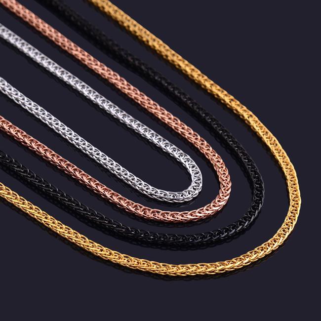 New Arrival Width 1mm Stainless Steel Link Chain for Men and Women Four Colors
