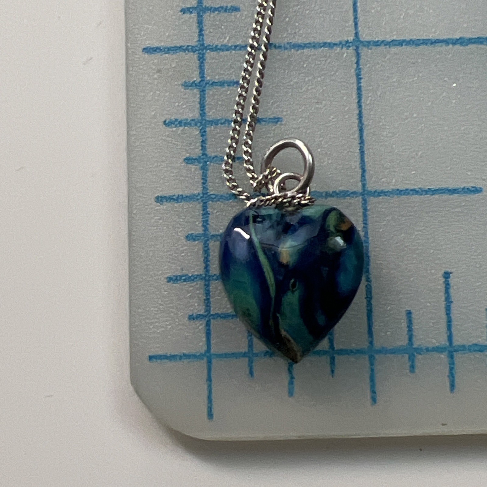 Heathergem Sterling Silver Small Heart Pendant Made In Scotland 16” 925 Chain