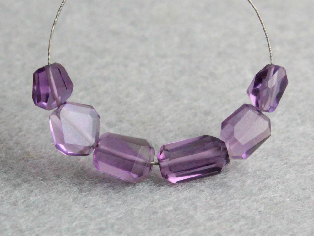 Natural Amethyst Faceted Nugget Semi Precious Gemstone Beads