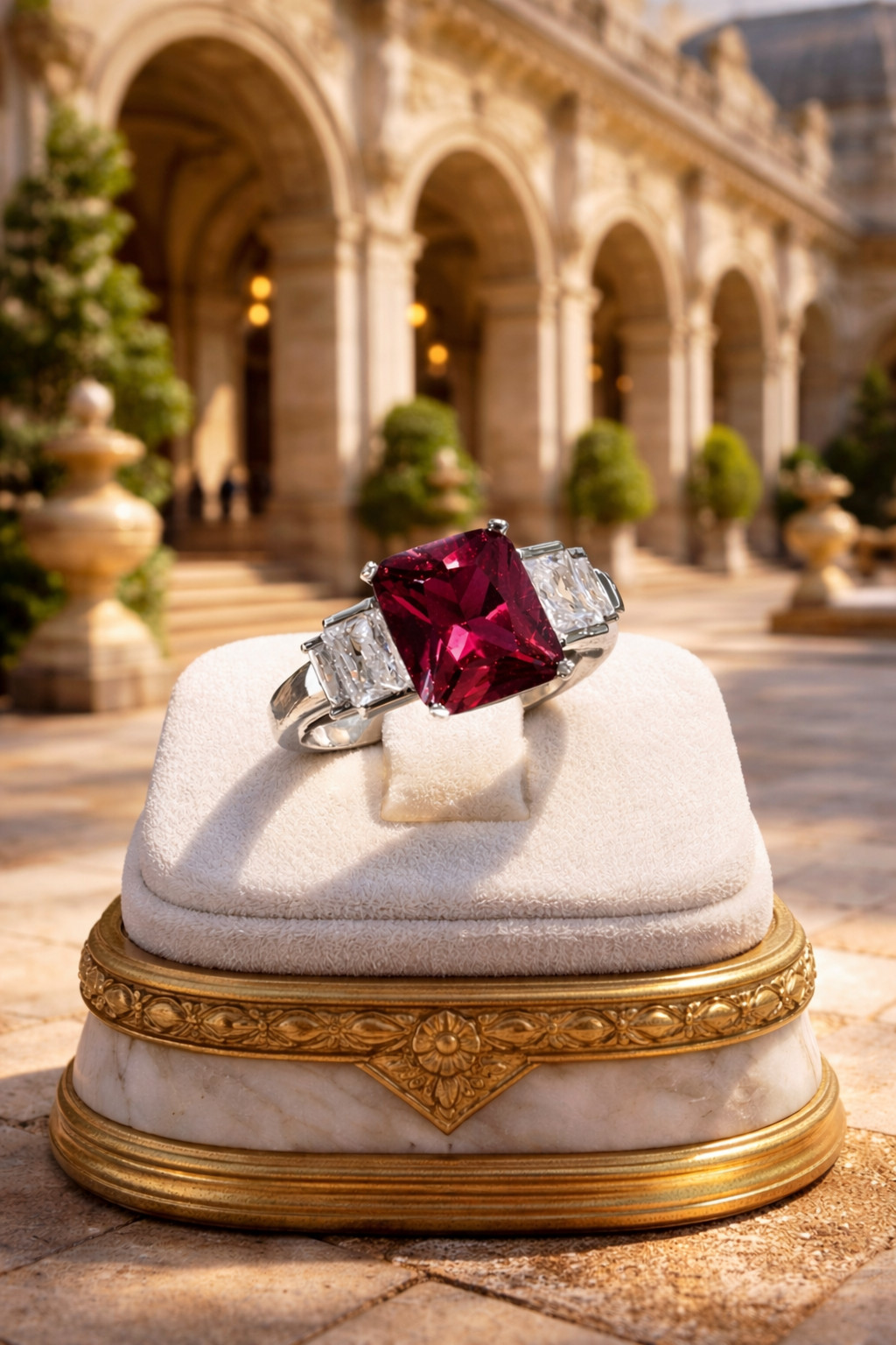 IGL Certified 4.06 Ct Natural Ruby & Diamond Wedding Gift Ring 14K White Gold 7