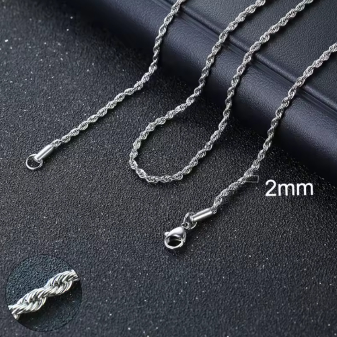 Italian Solid Real Solid Sterling Silver Diamond Cut Rope Chain Mens Boys Bracel