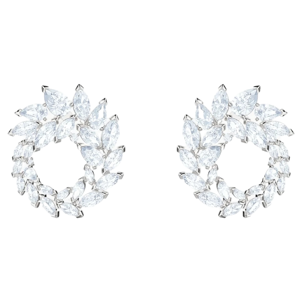 Swarovski Louison 5450934 Rhodium Plated Czech Crystal Hoop Earrings MSRP $169