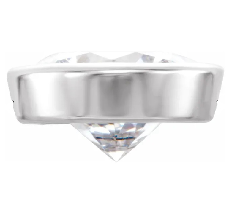 3.2mm 1/12ct Solid PLATINUM 950LOW Round Tapered Bezel Setting Die Struck USA