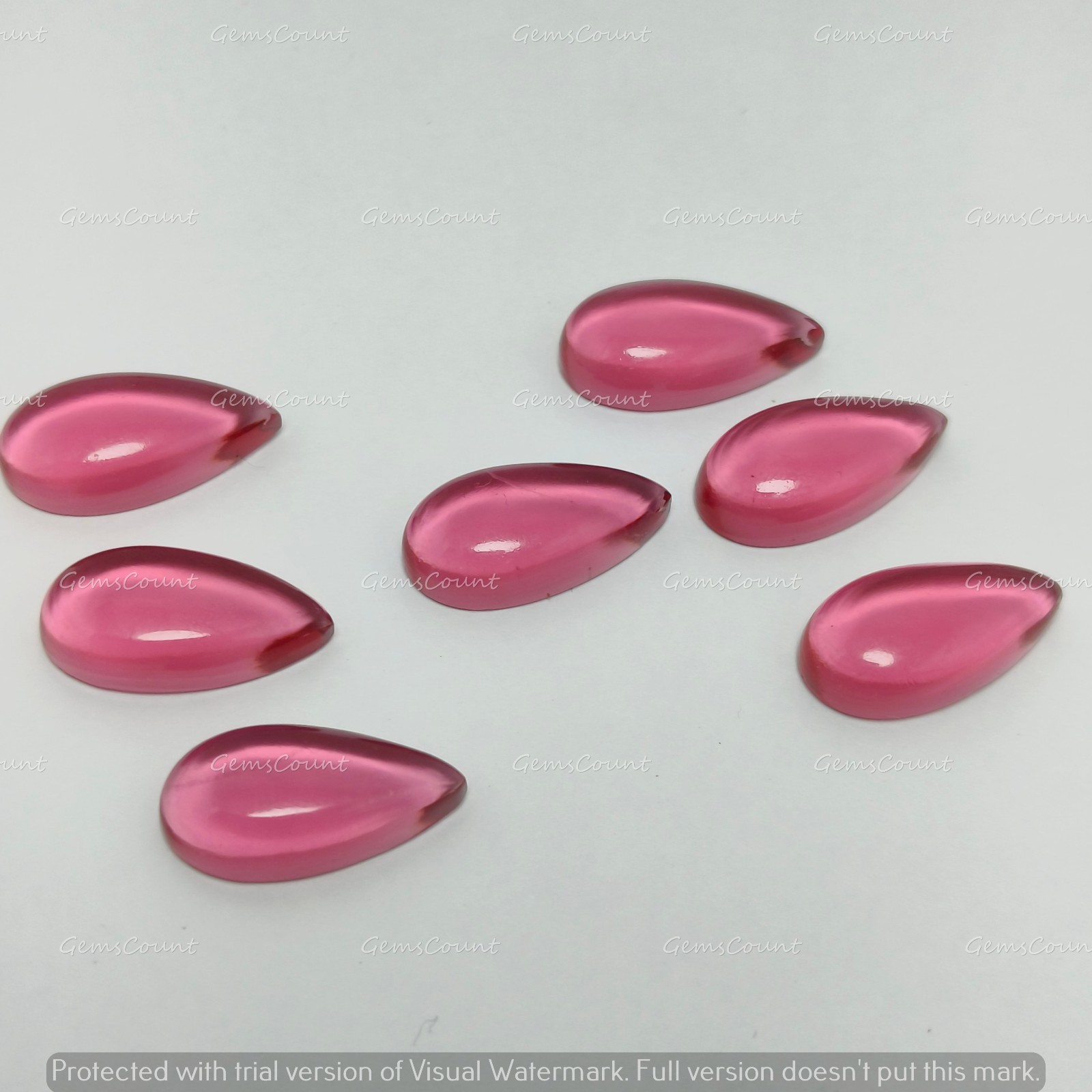 Pink Quartz Long Pear Cabochon Gemstone For Jewelry Making 5x10mm-15x30mm