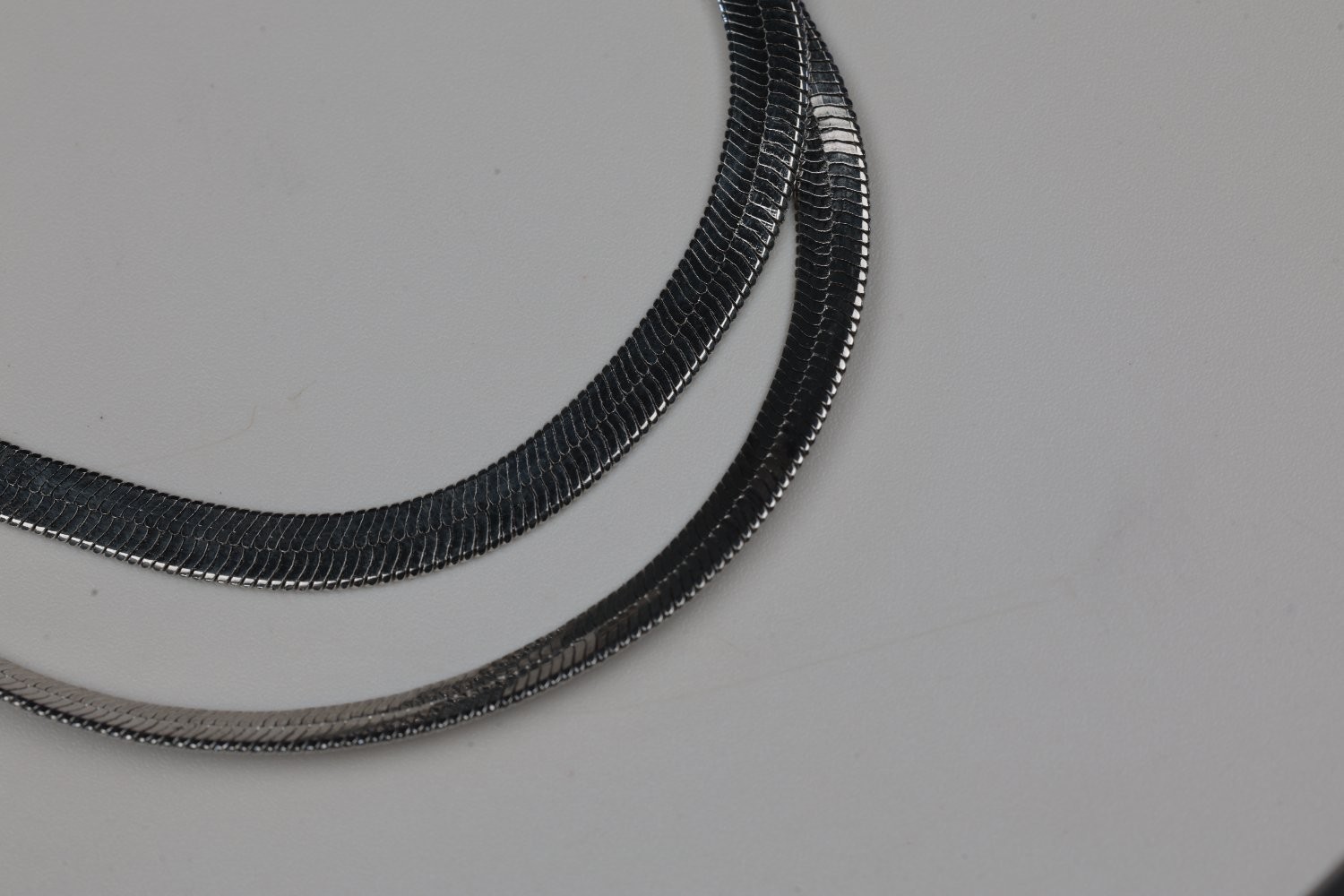 Sterling Silver Herringbone Snake Chain Necklace 925 Flat 16-18″ 10g