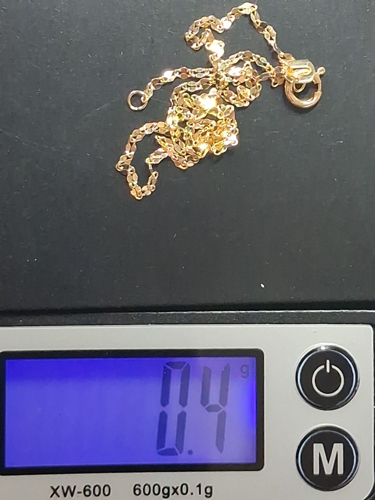 10k Gold Mirror Link 10″ Anklet 1.3mm, .4gr