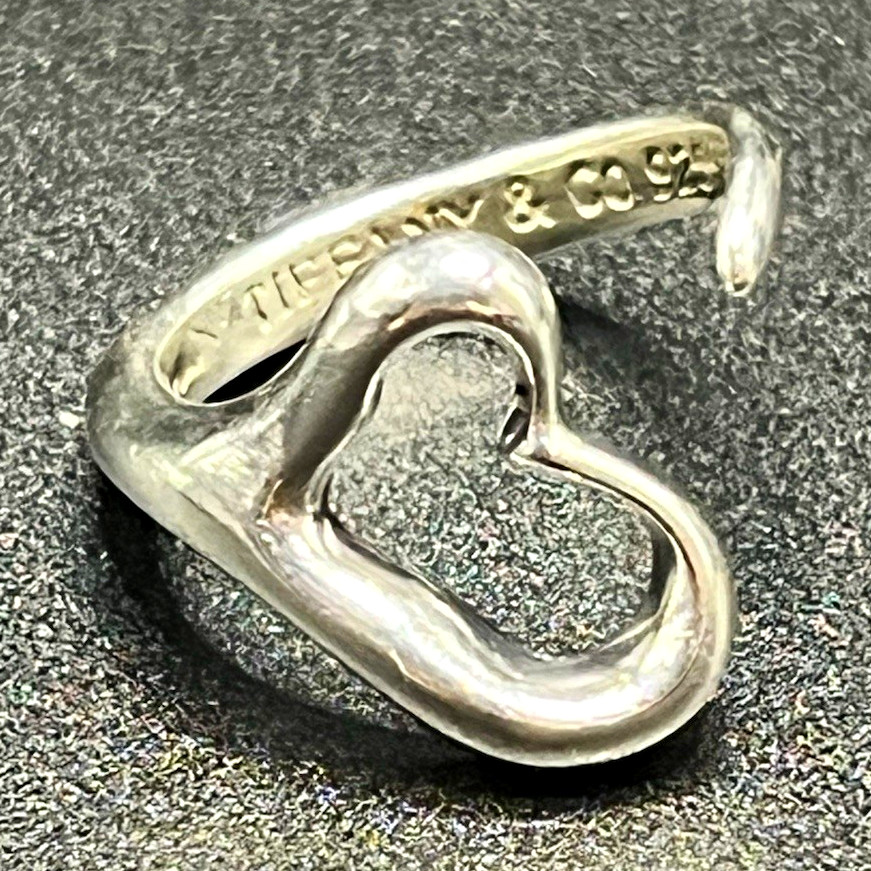 Tiffany & Co. 925 Sterling Silver Open Heart Love Band Ring Size 5.25 Signed