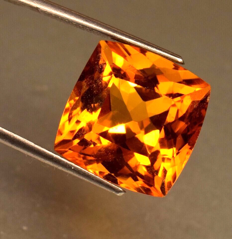 Certified Natural 132.20 Ct Cushion Cut Yellow Citrine Brazilian Loose Gemstone
