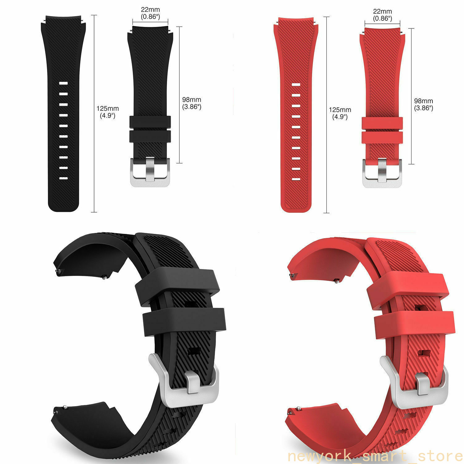 22mm Silicone Bracelet Watch Strap For Samsung Galaxy Watch SM-R800 46MM Band