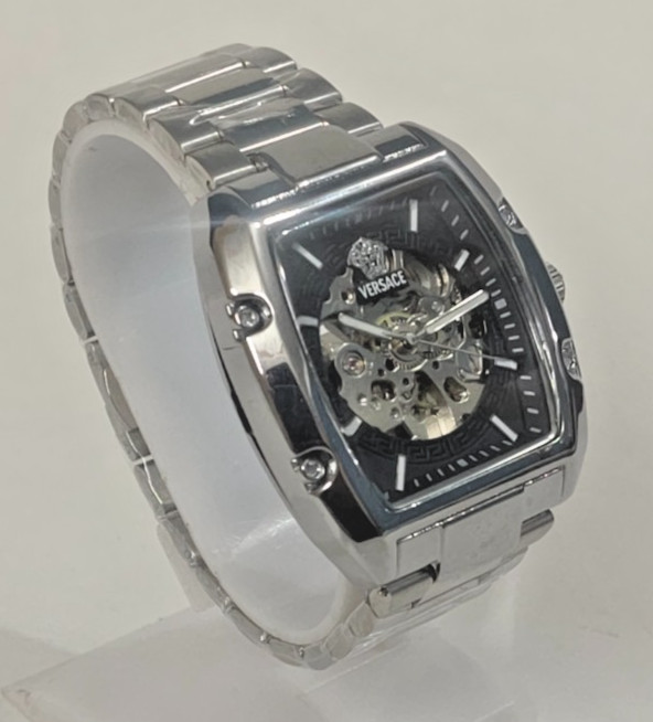Luxury Versace Skeleton Automatic Black Dial Swiss Made For Man’s Wrist Watch