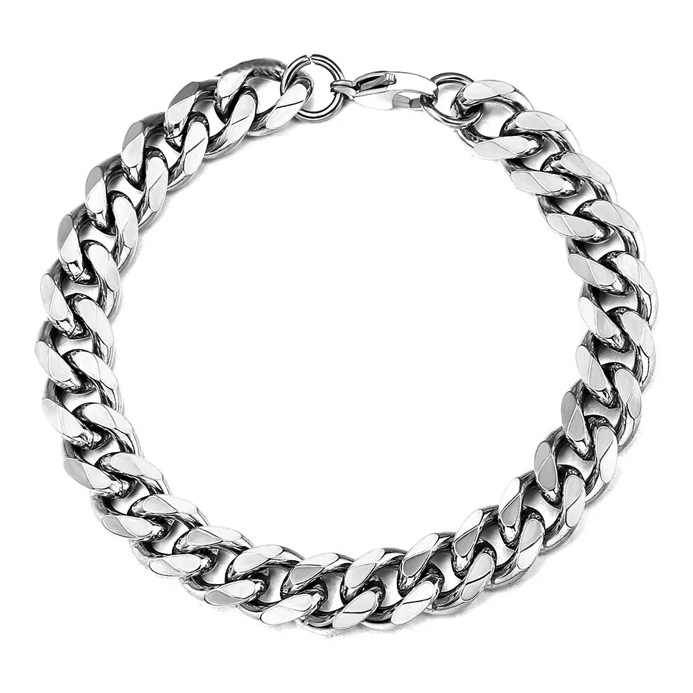 Men’s Chain 3/5/7/9/11mm Stainless Steel Bracelet Silver Curb Cuban Link 7-9″