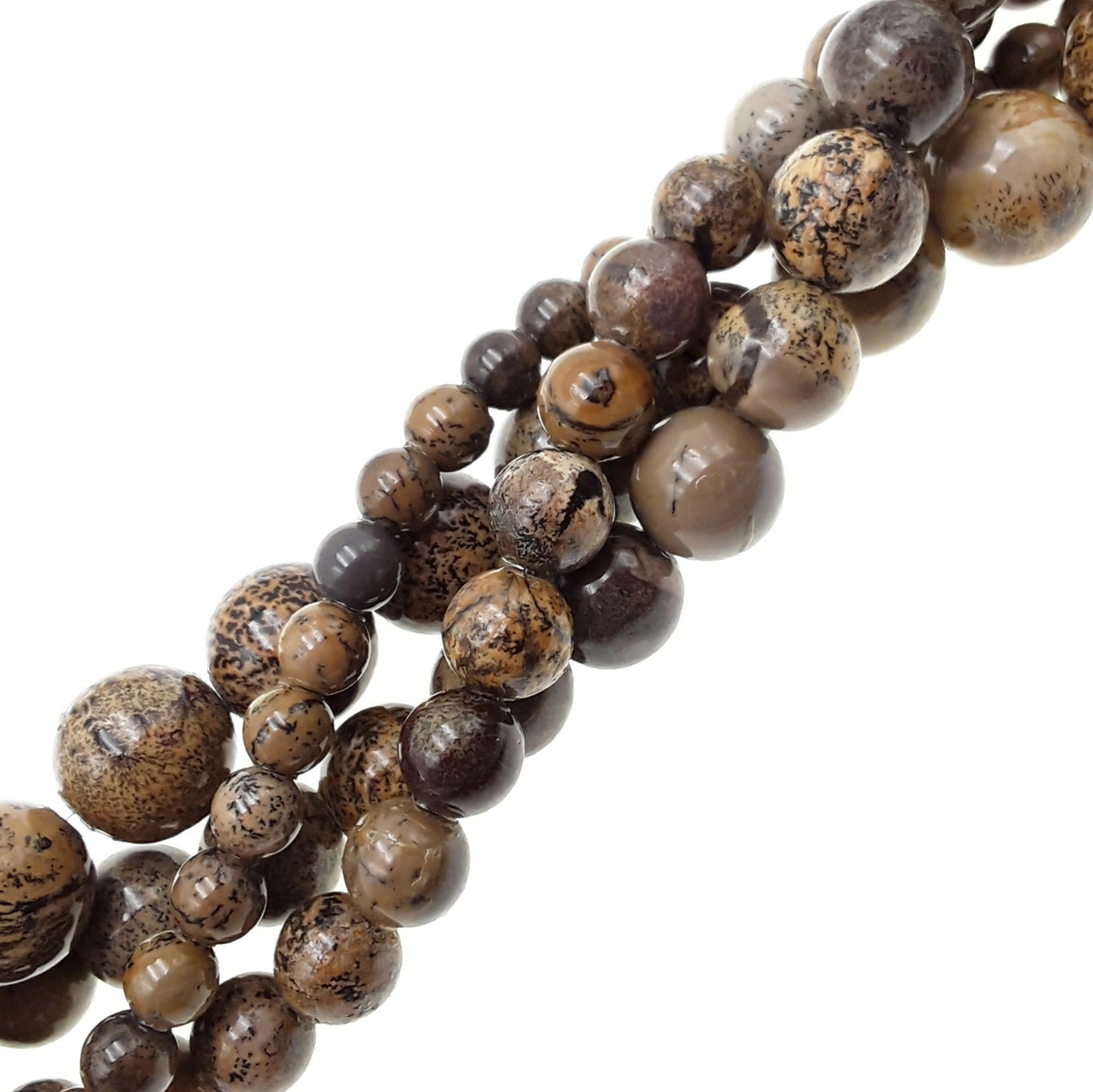 Coffee Bean Jasper Smooth Round Beads 4mm 6mm 8mm 10mm 12mm 15.5″ Strand