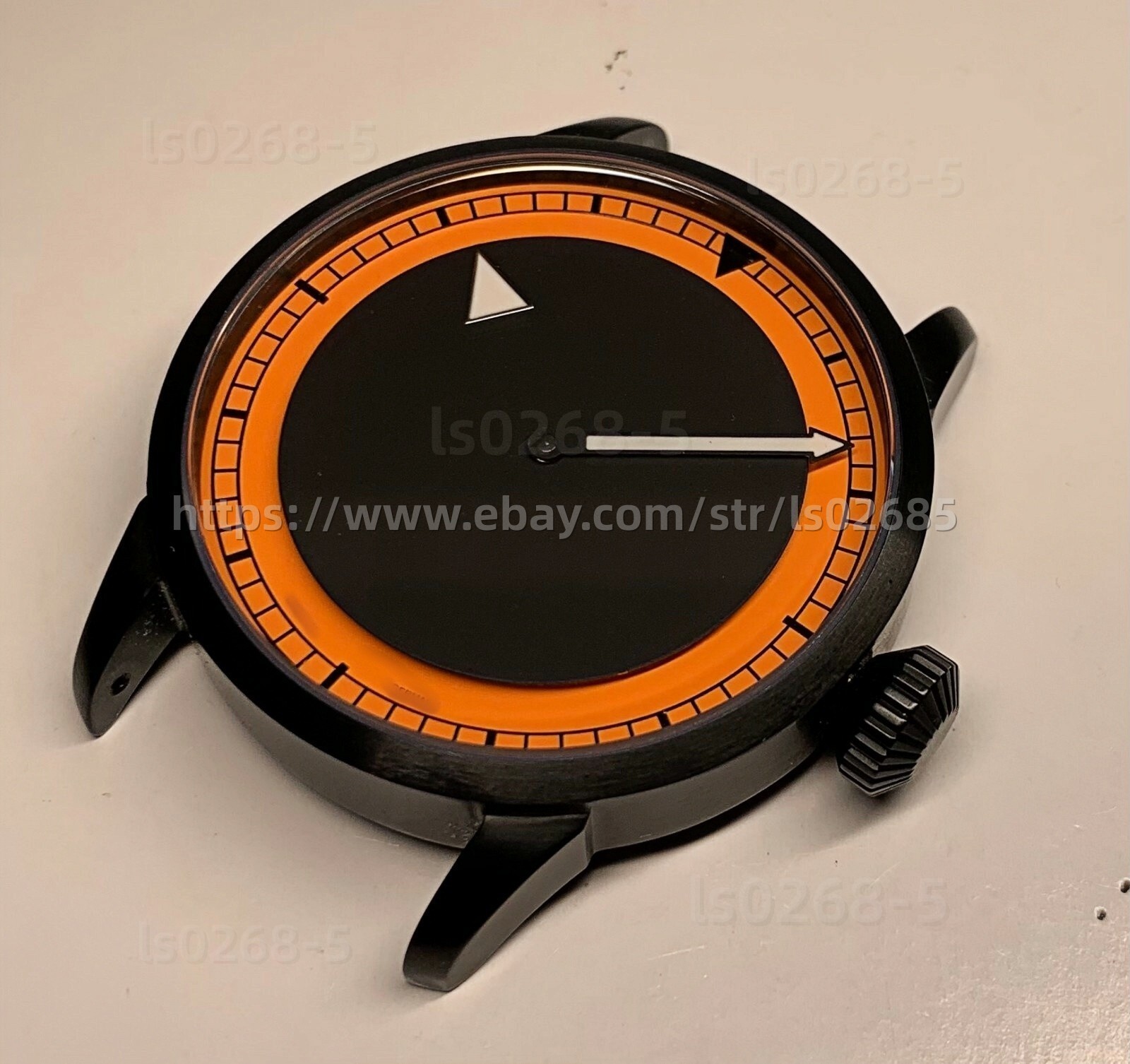 WATCH KIT FOR ETA 6497-1, 316L ST. STEEL CASE PVD, ORANGE DIAL