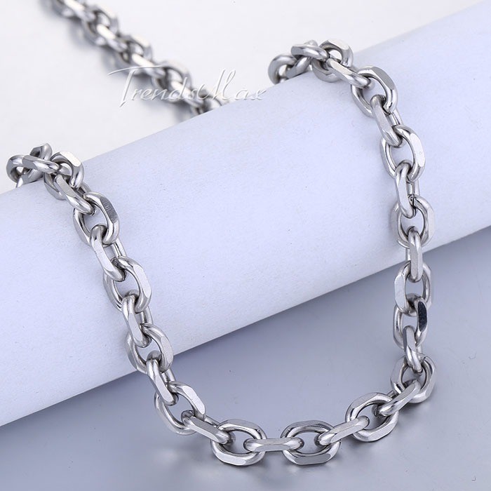 2.5/3/4/6/9mm Cable Rolo Link Stainless Steel Mens Boys Chain Necklace 18-36″