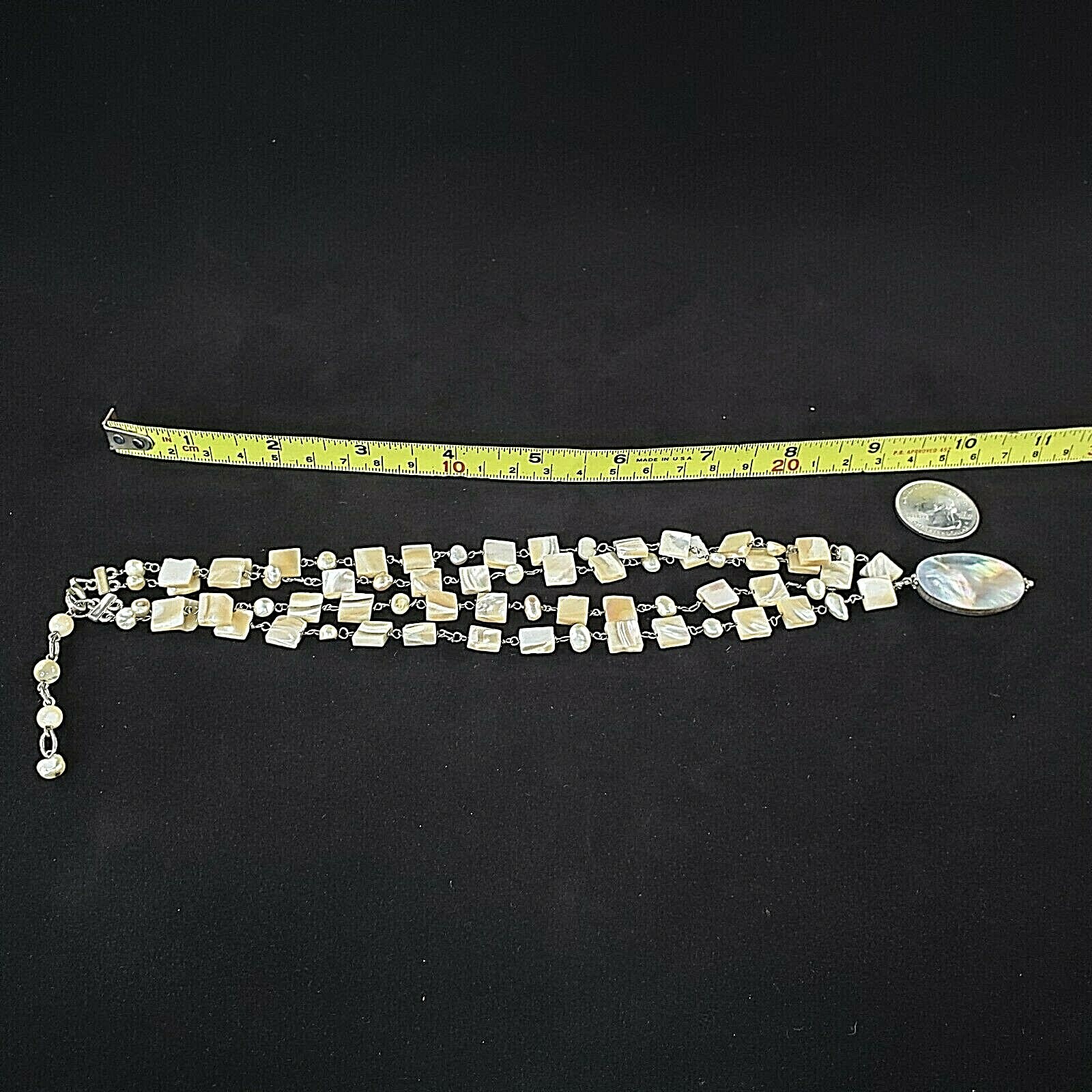 Double Strand Shell and Freshwater Pearl Necklace Linked with Shells Pendant