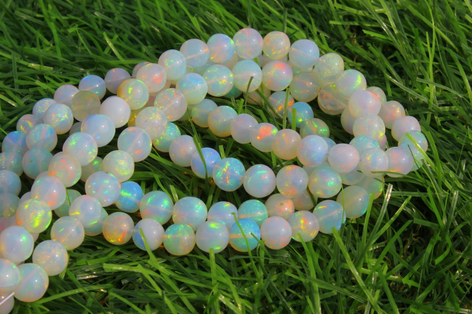 Natural Ethiopian Opal Round Beads 5-6mm Smooth Gemstone 8 Inch Strand Loose