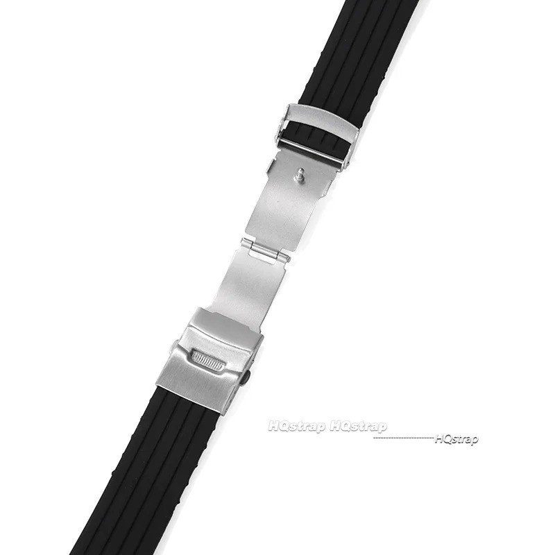 Silicone Rubber Watch Strap Band Waterproof Deployment Clasp 18mm 20mm 22mm 24mm