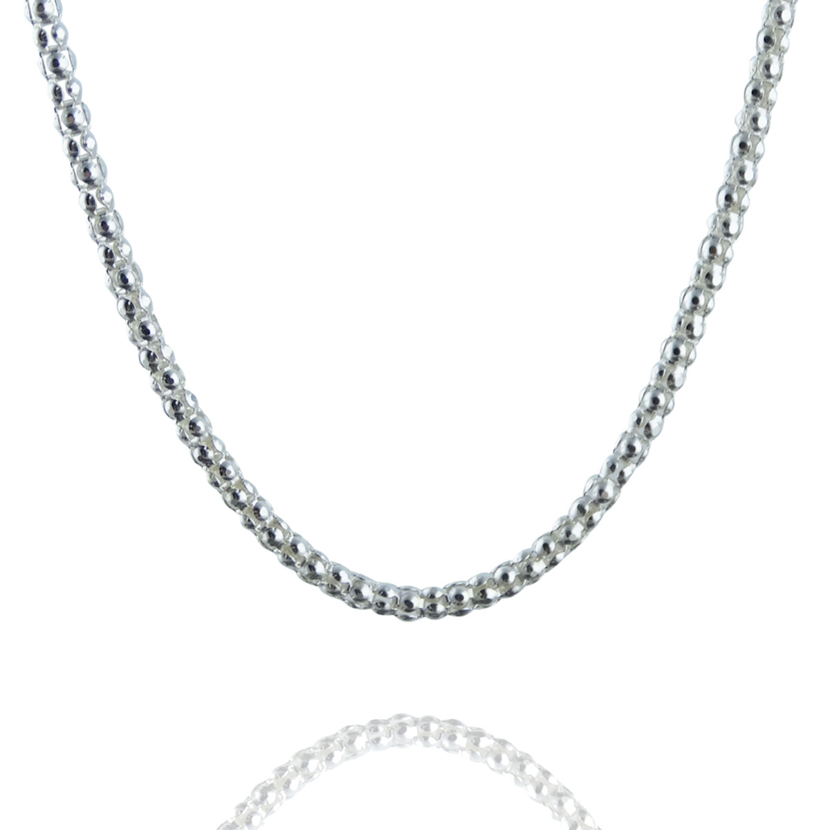 2.5mm Diamond Cut Popcorn Chain Necklace – 925 Sterling Silver – Italian 16- 30″