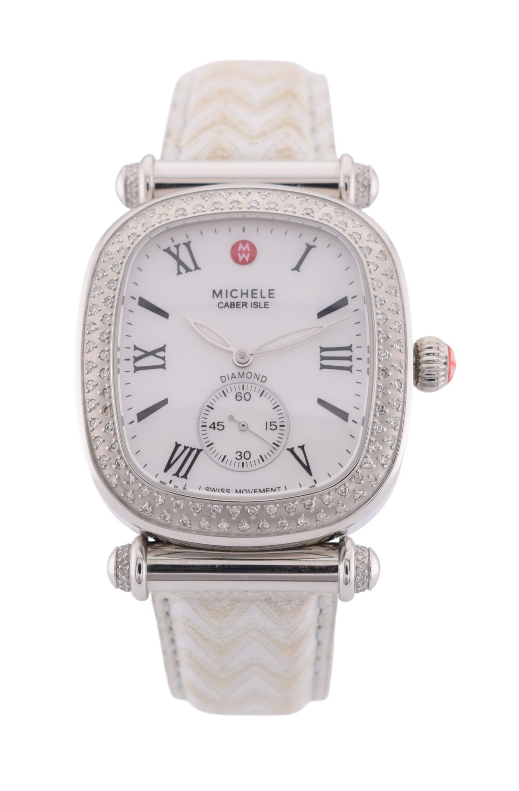 Michele Caber Isle White MOP Dial 140 Diamonds Watch 0.58 CT TW MW16C01A2025