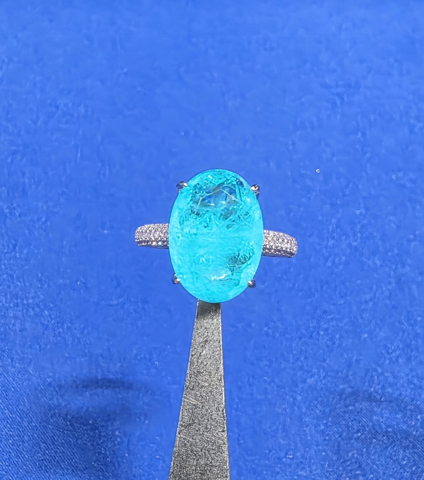 6 Ct Paraiba Tourmaline Ring 925 Sterling Silver Engagement Size 7 USA