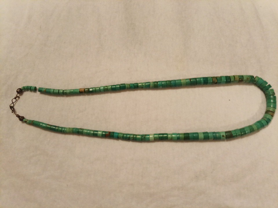 Vintage Native American Turquoise Heishi 20” Necklace