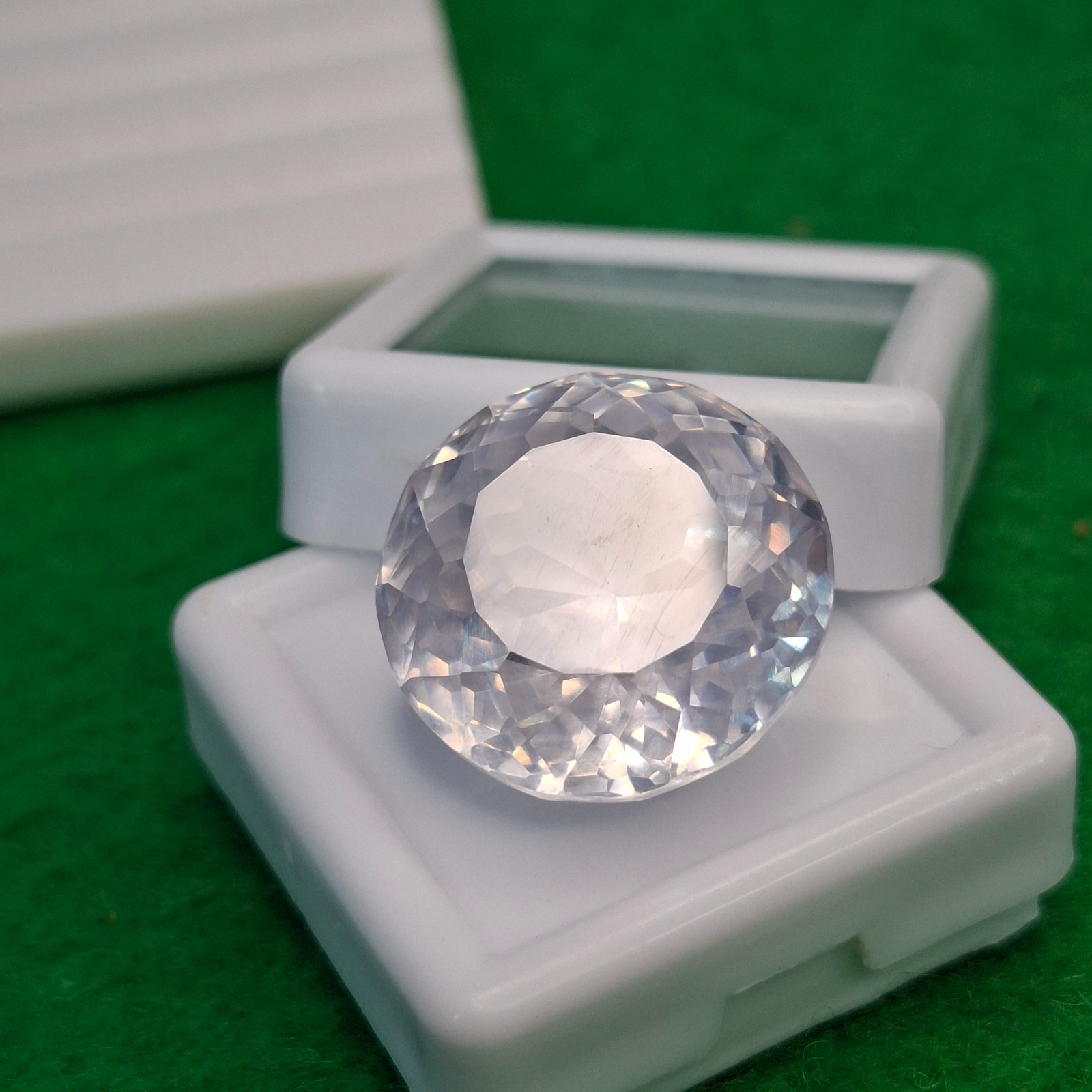 Zircon 51-53 Ct Real Certified AAA White Round Cut Natural Loose Gemstone GB097