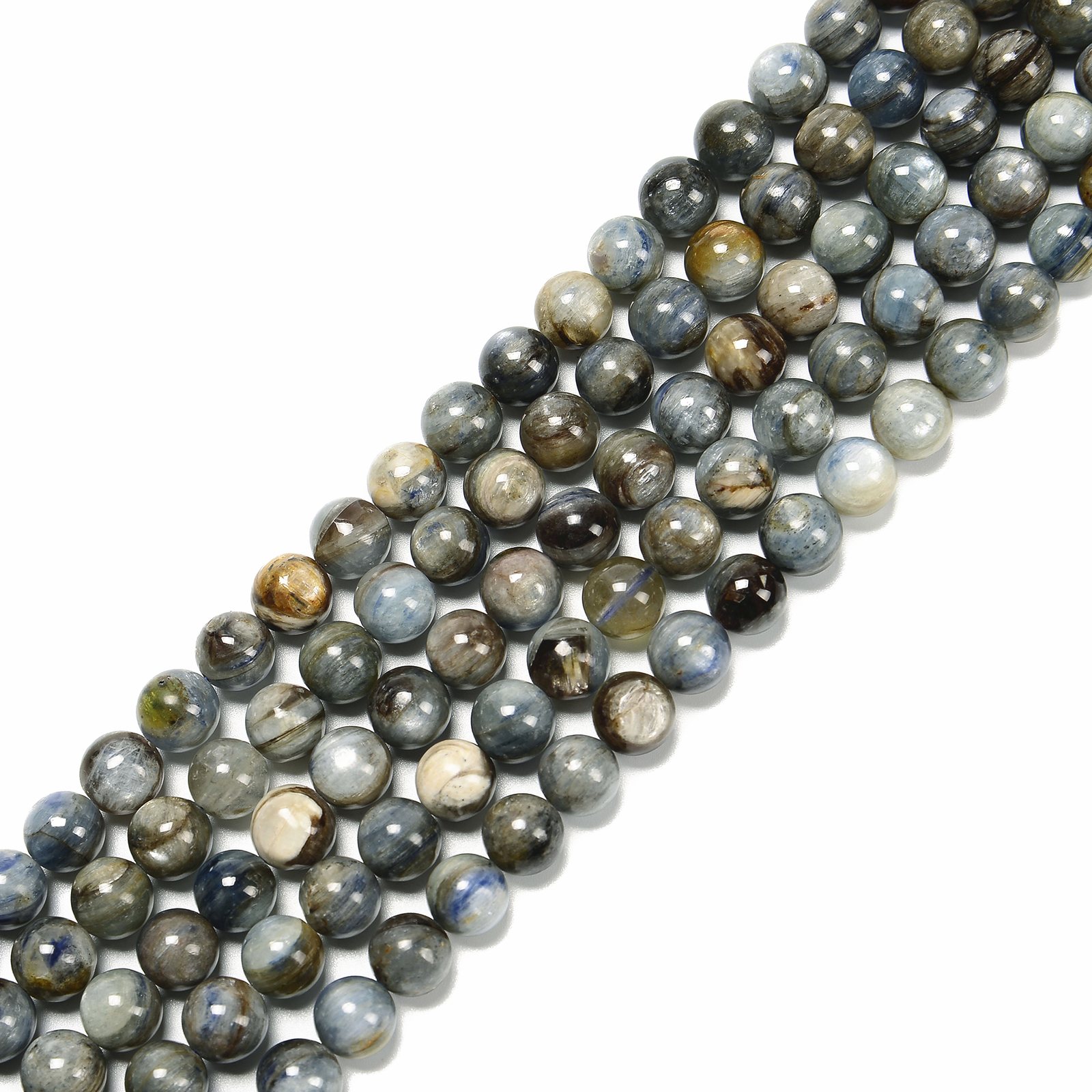 Multi Color Kyanite Smooth Round Beads 9mm 10mm 10.5mm 11mm 12mm-13mm 15.5” Str