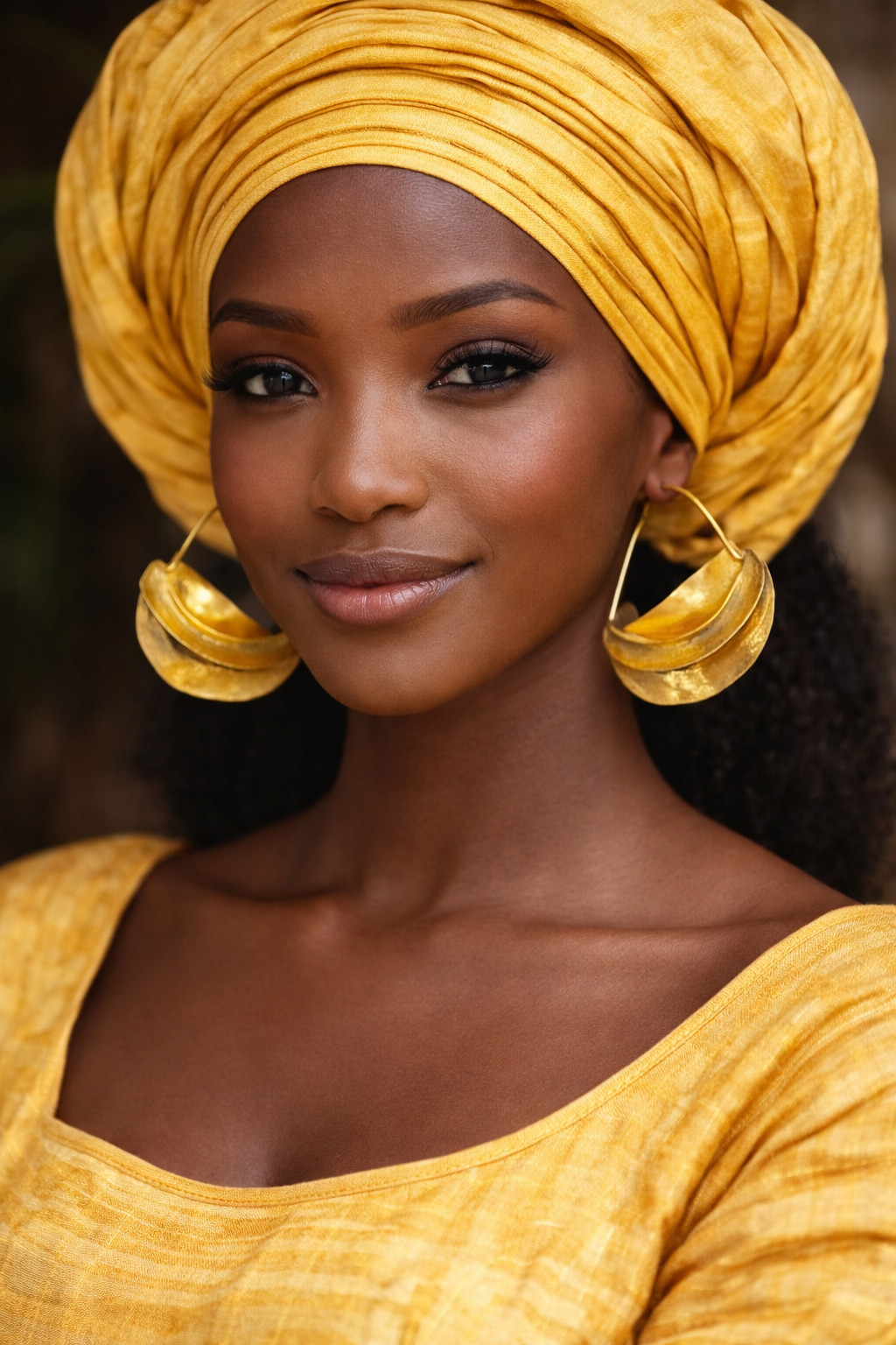 Artisan Golden Fulani Earrings Large– Traditional African Tribal Design
