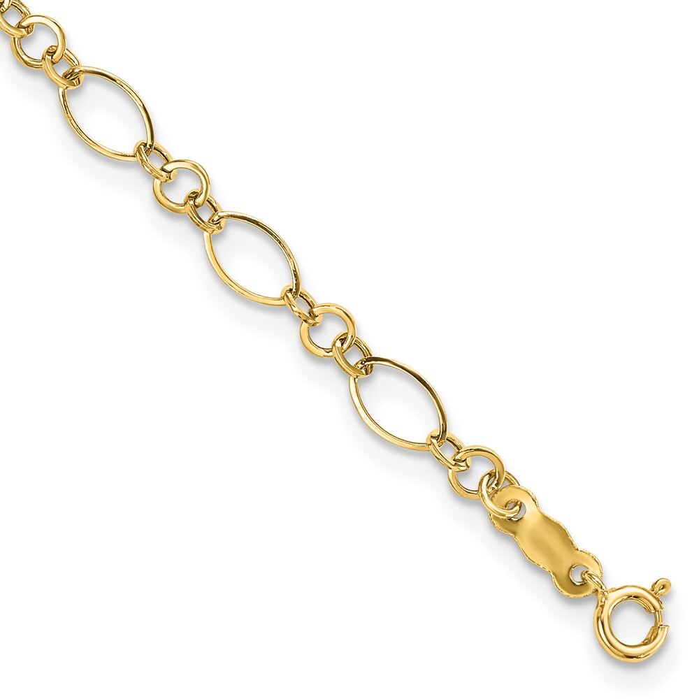 14k Yellow Gold Polished Link Bracelet 7.25″ for Women