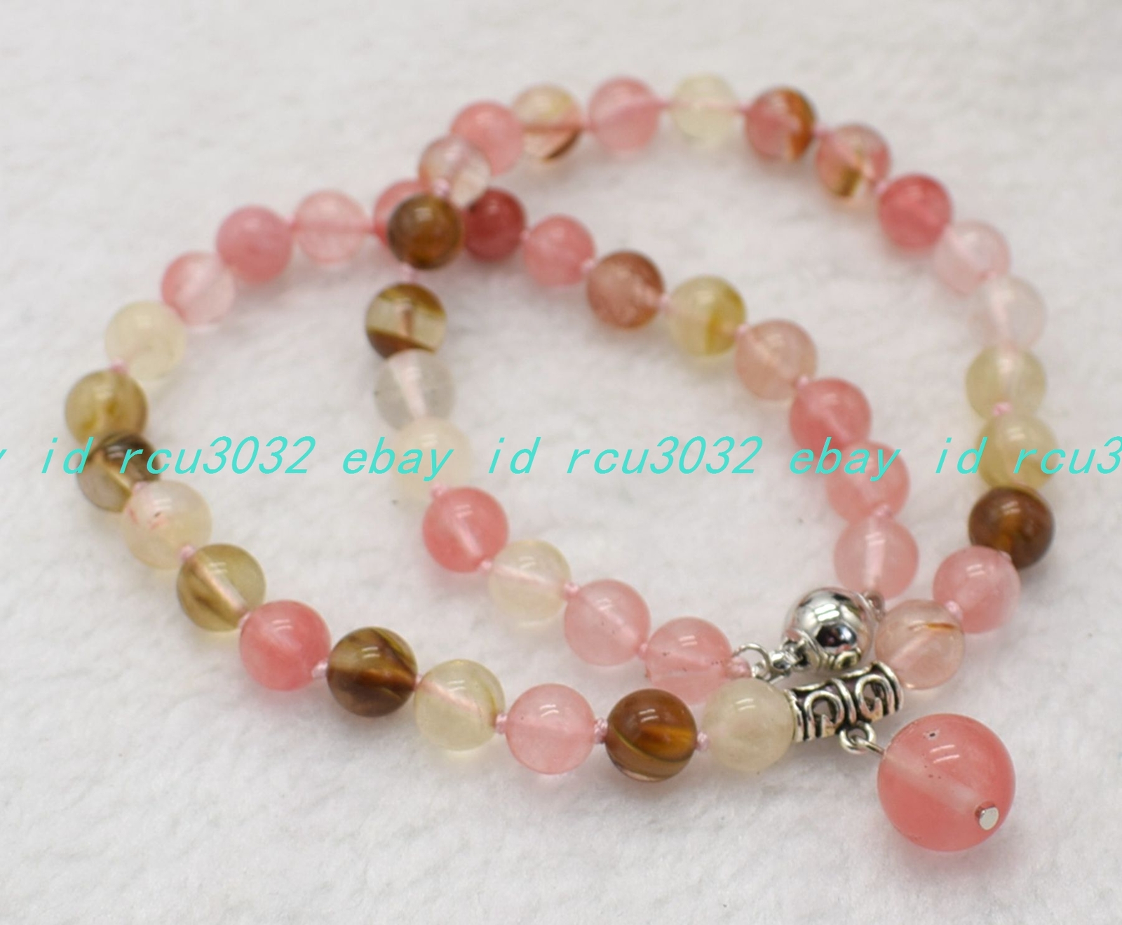 8mm Multicolor Watermelon Tourmaline Round Beads Gemstone Necklace 16-36 In