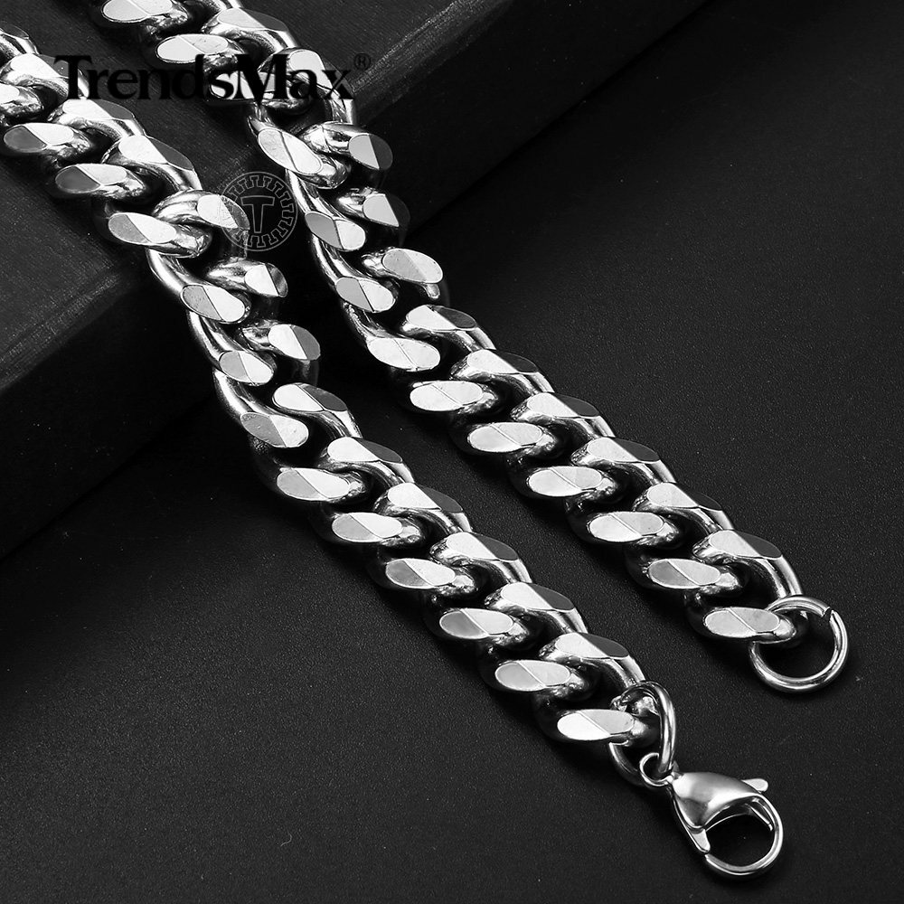3-11mm Silver/Gold Plated Stainless Steel Cuban Link Necklace Chain Choker 16-24