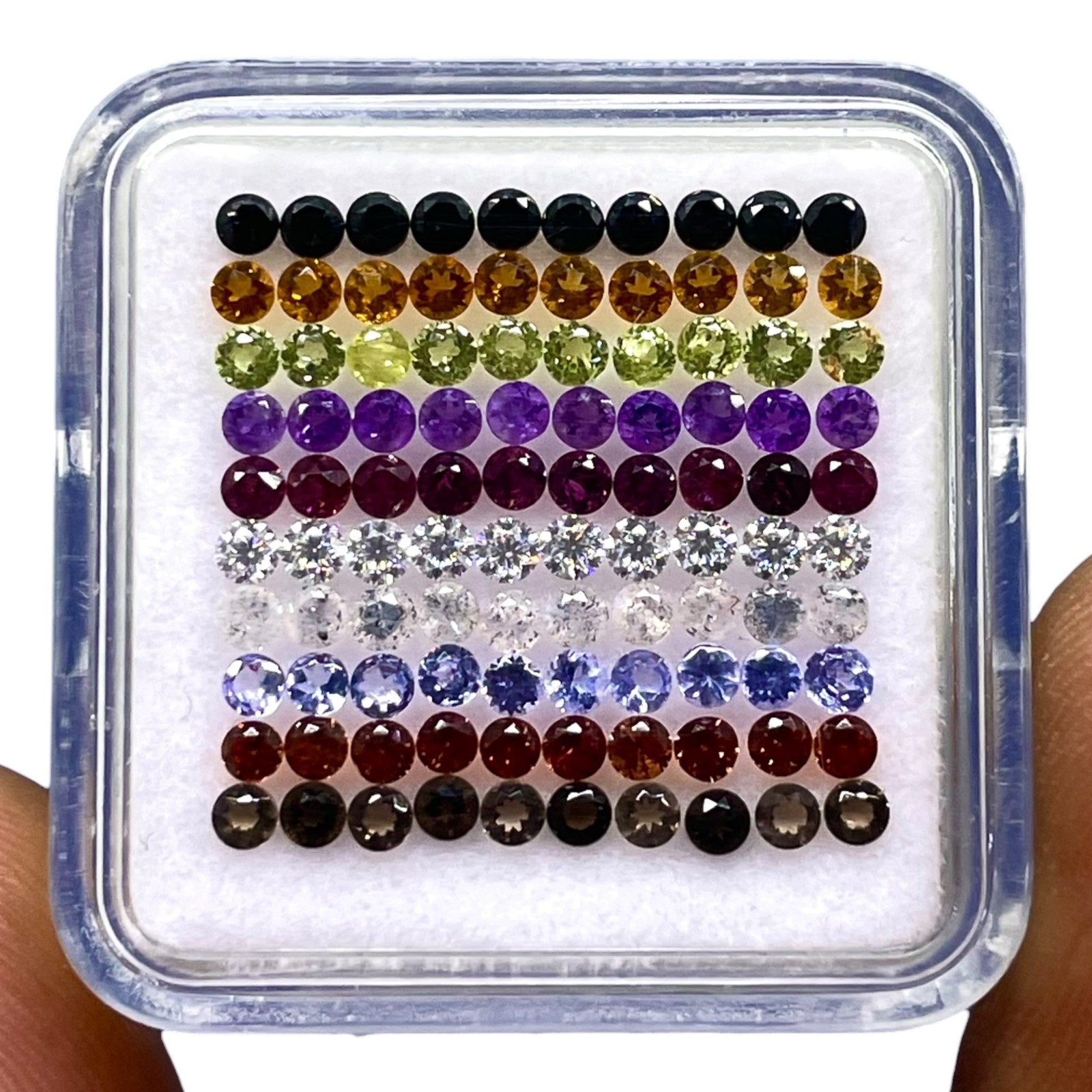 100 Pcs Natural Multi Gemstones 2mm Round Calibrated Cut Loose Gemstones Lot