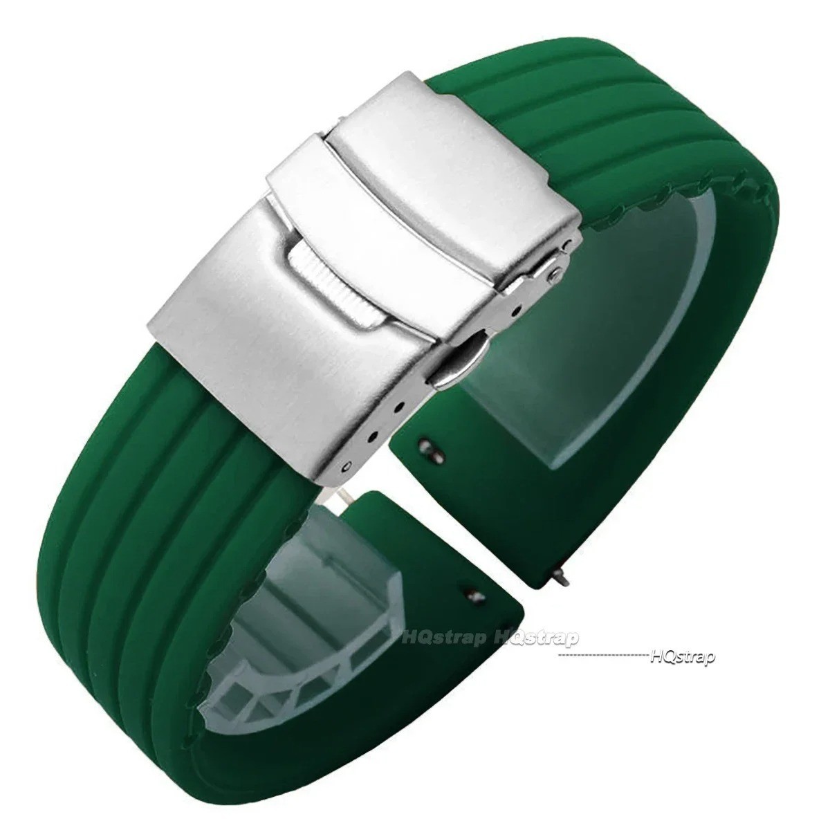 Silicone Rubber Watch Strap Band Waterproof Deployment Clasp 18mm 20mm 22mm 24mm
