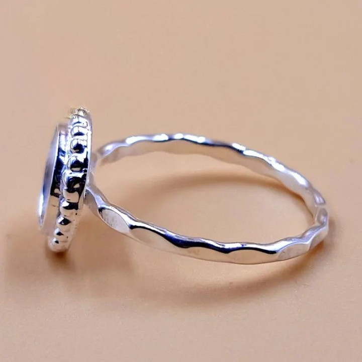 925 Sterling Silver 10mm Round Bezel Cup Ring Blank Handmade DIY Jewelry Setting
