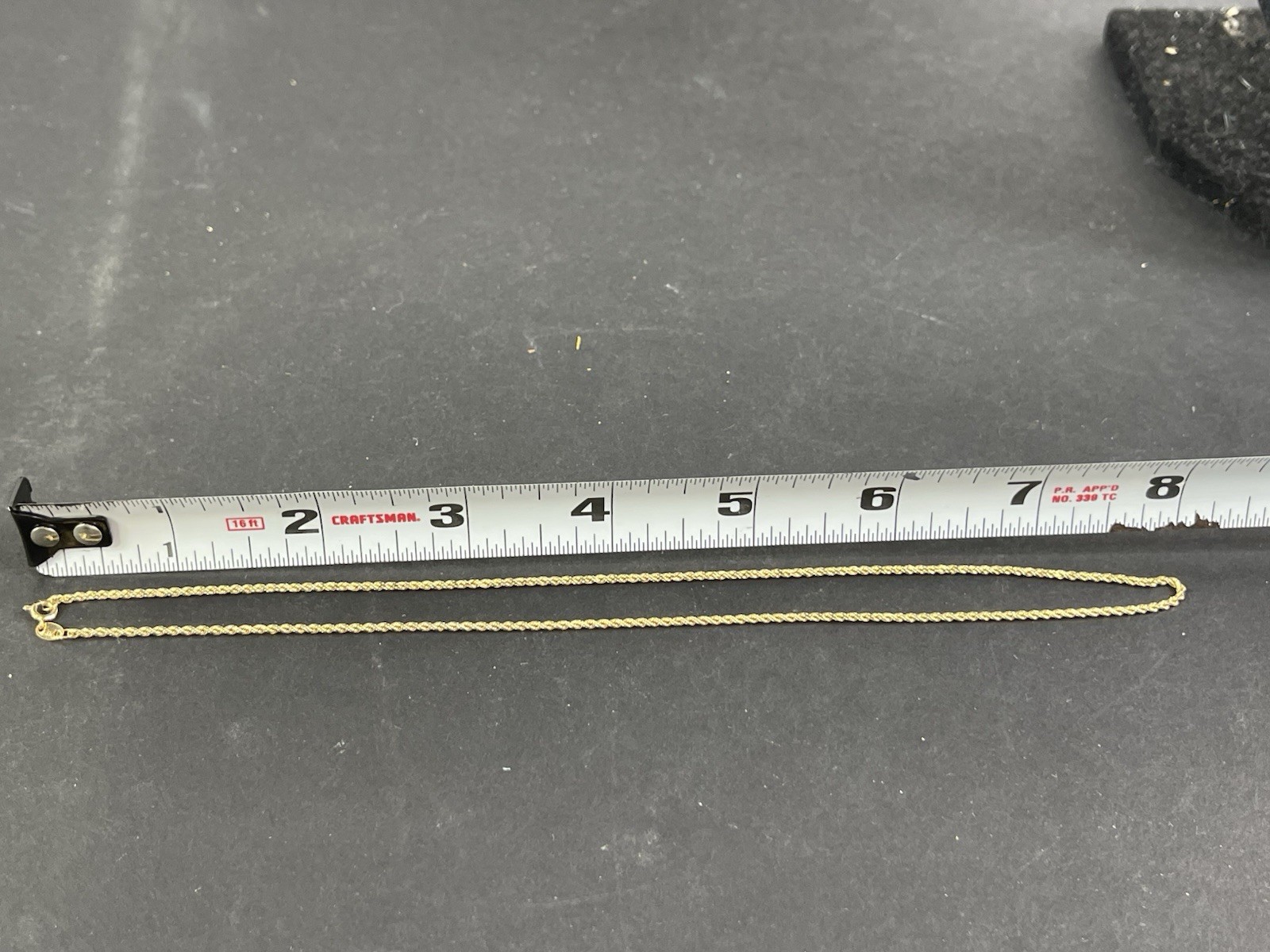 Real 14K SOLID Yellow Gold Rope Chain 16″ necklace 14kt , 2 Grams