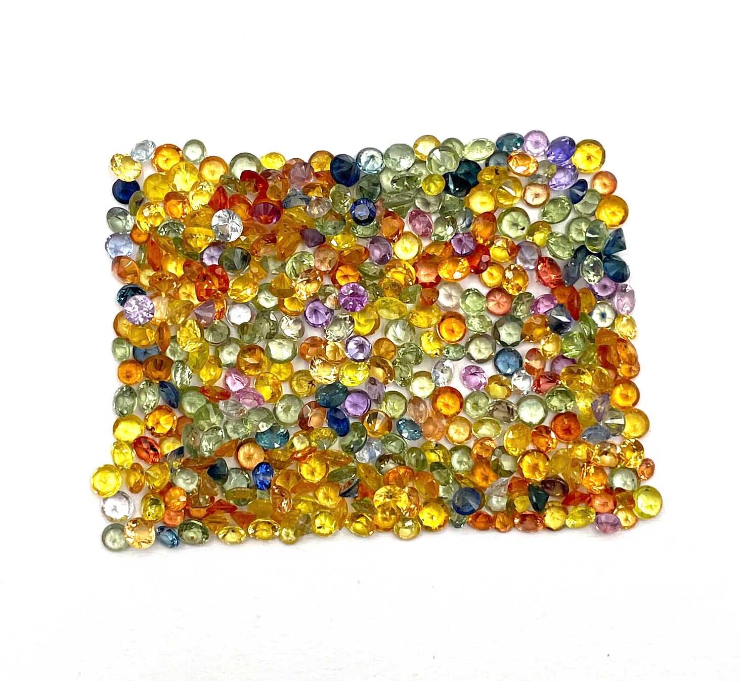 Natural Multi Sapphire Round Cut Loose Gemstone Lot 20 Pcs 2.50-3 MM 2 CT