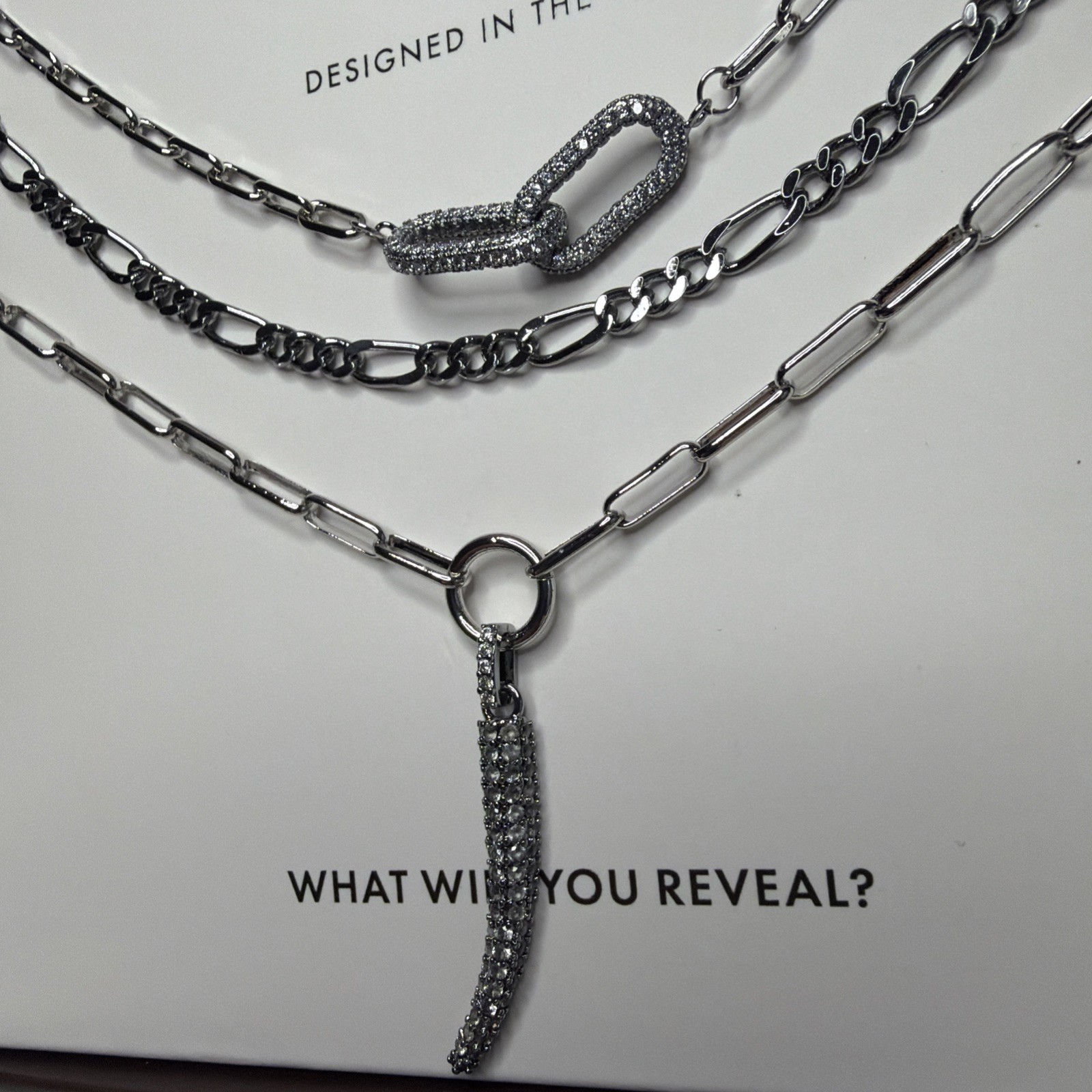 BP Luxe Layers Necklace Empower All Around You RBP6728 Silver&Hematite Plating