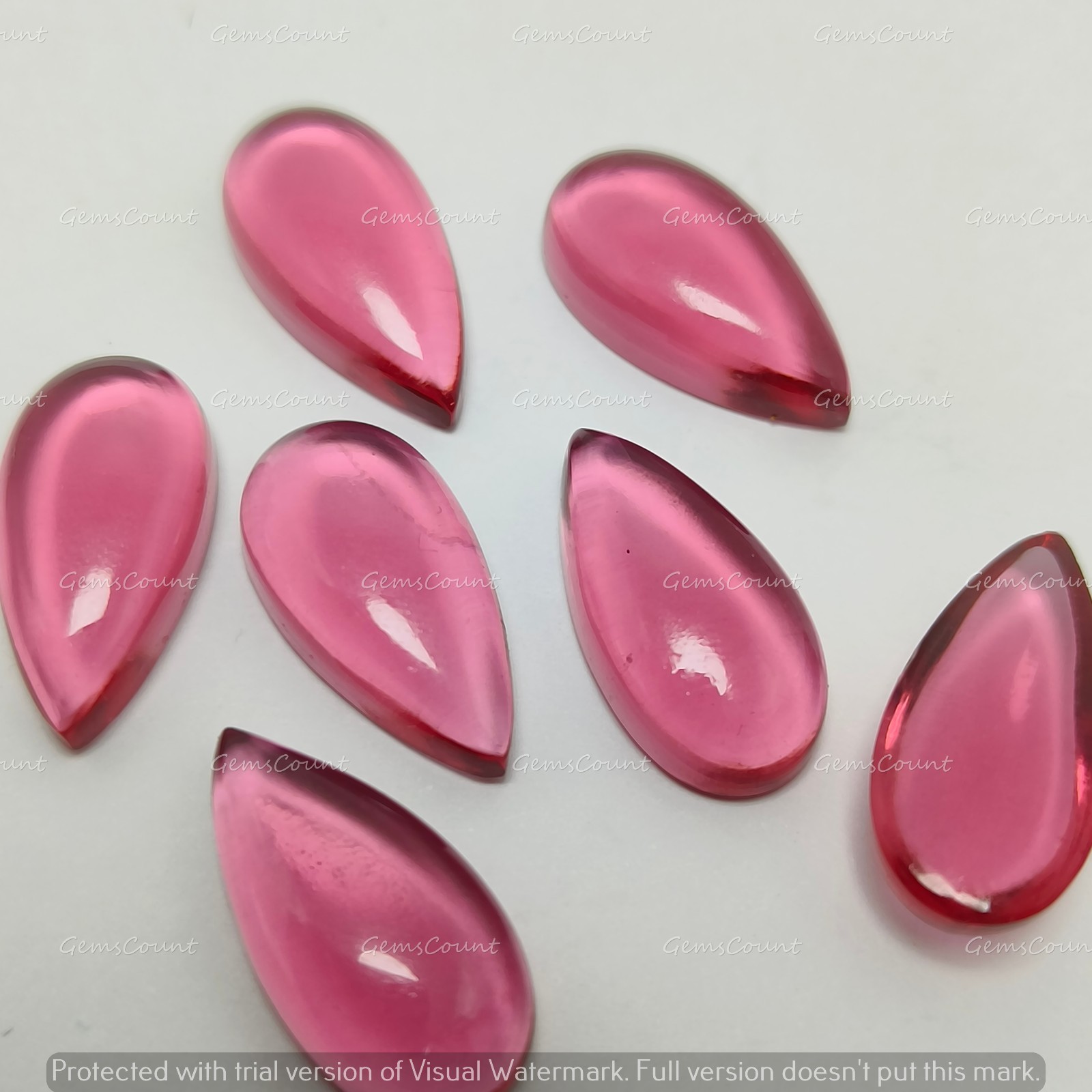 Pink Quartz Long Pear Cabochon Gemstone For Jewelry Making 5x10mm-15x30mm