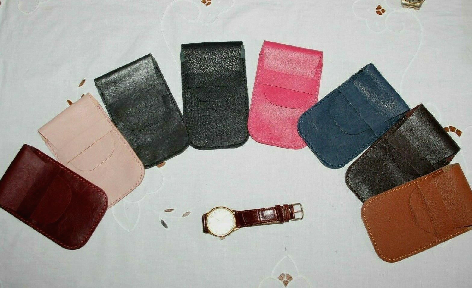 REAL LEATHER TRAVEL WATCH HOLDER Customizable Leather Watch Case
