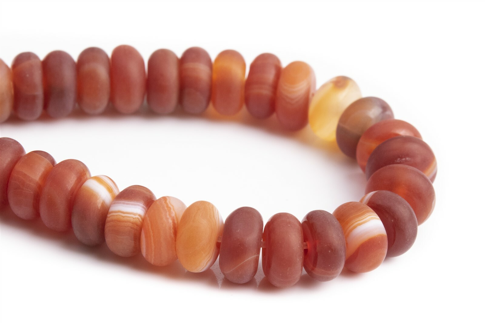 Natural Matte Dark Red Striped Agate Beads AAA Rondelle Loose Beads 6x3MM 8x4MM