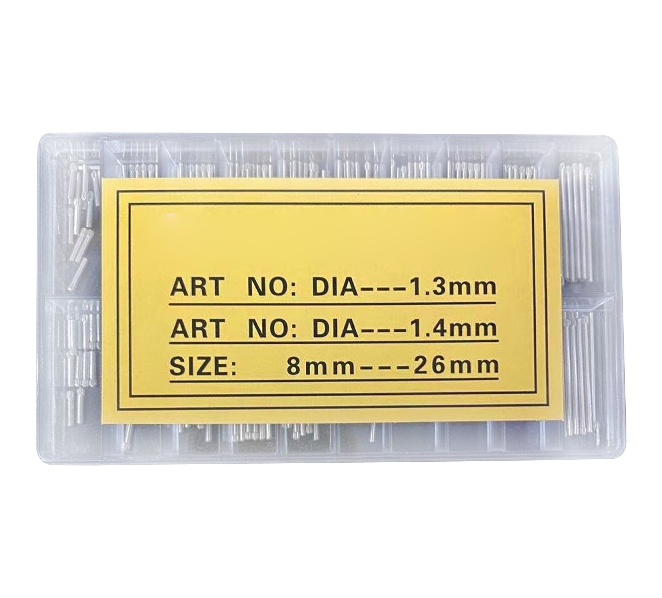300Pcs 1.3&1.4mm Thick Knurled Watch Spring Bar Assorted 8~26mm Band Link Pin;