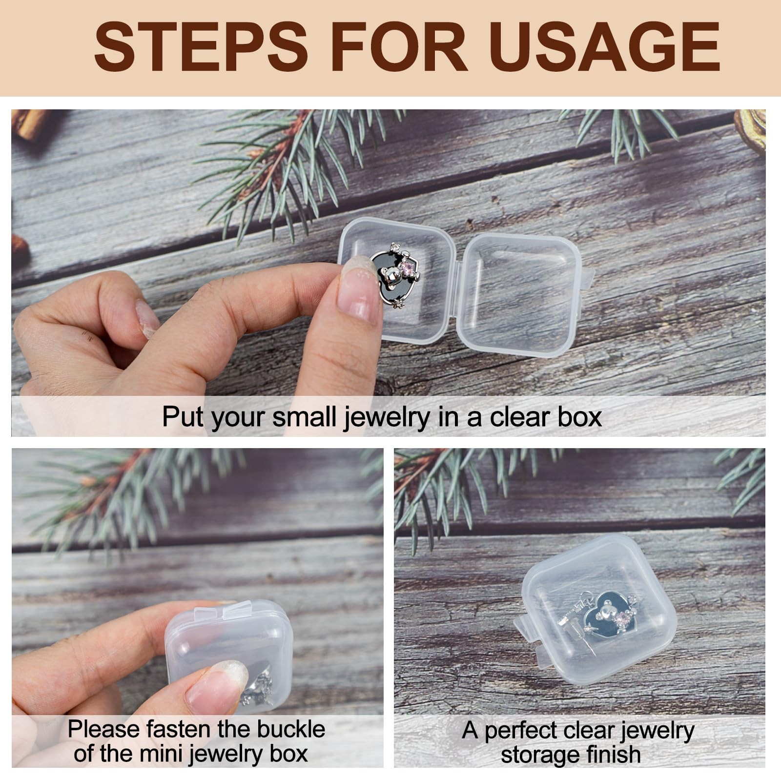 80 pcs Mini Clear Plastic Jewelry Box Earring Storage Box Small Storage Containe