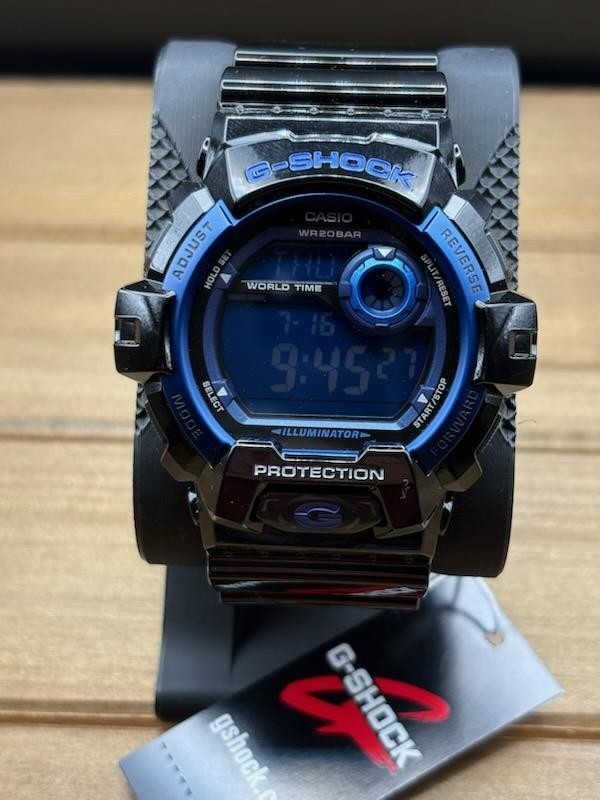 Casio G-Shock G-8900A-1 Glossy Black Blue Dial Digital Men’s Watch 200M NIB