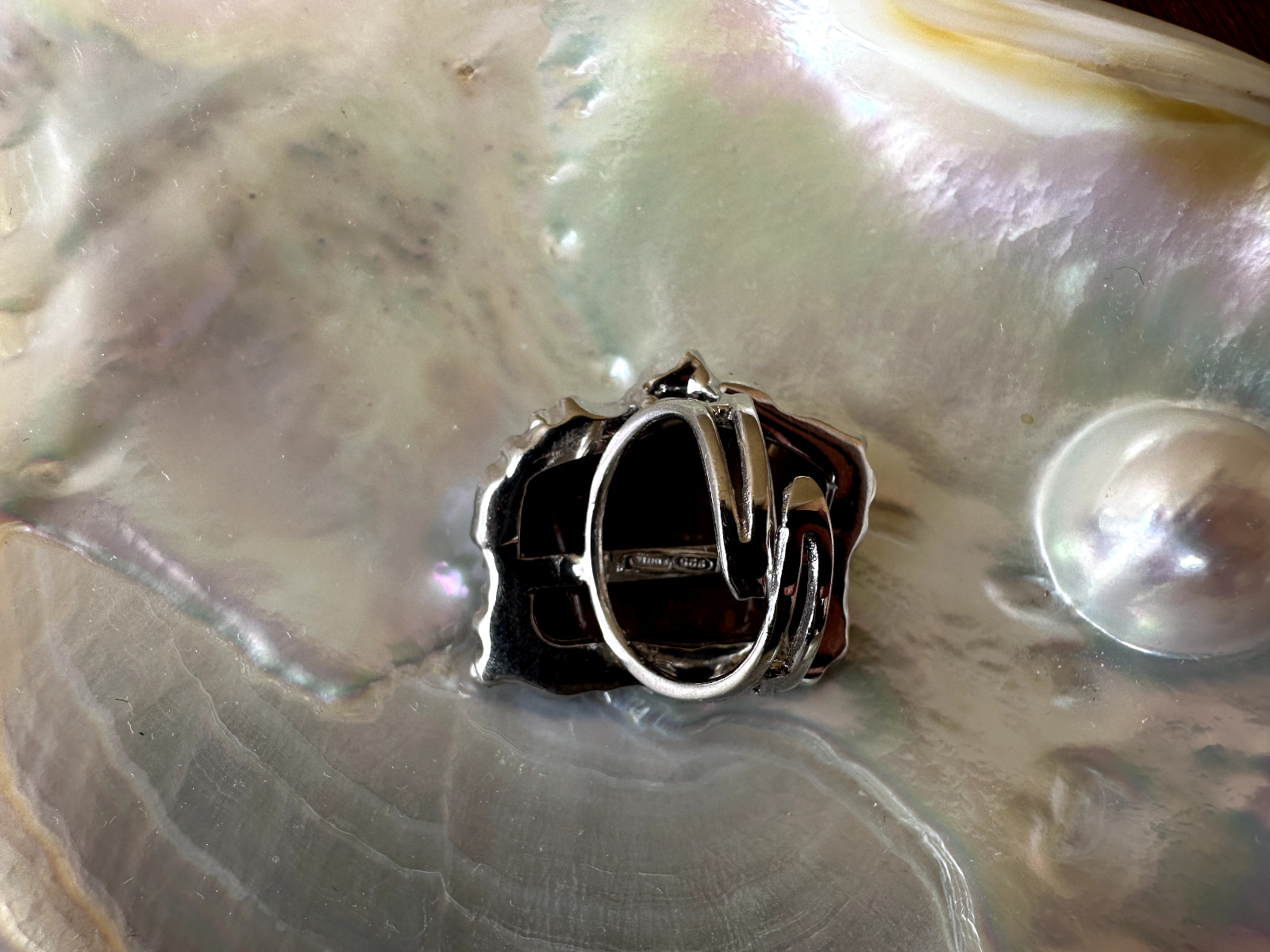 925 Silver Ring with True Sardonic Cameo Three Dimension Engraved “Flower”