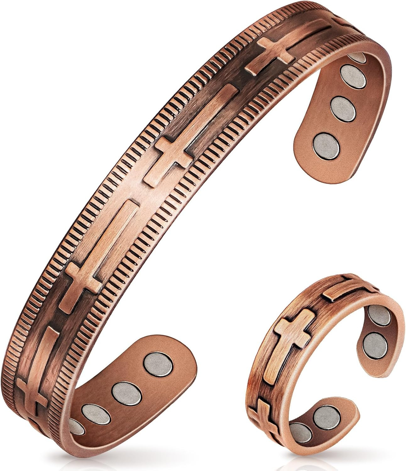 Copper Bracelet & Ring for Men & Women, Arthritis Pain Relief Magnetic