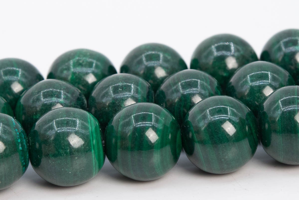 11MM Genuine Natural Green Malachite Beads Grade A Round Gemstone Loose Beads