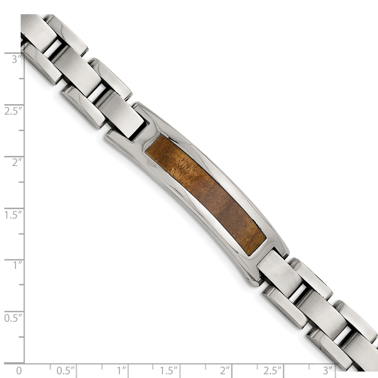 Chisel Stainless Steel Brushed and Polished Enameled with Koa Wood Inlay 8.5in L