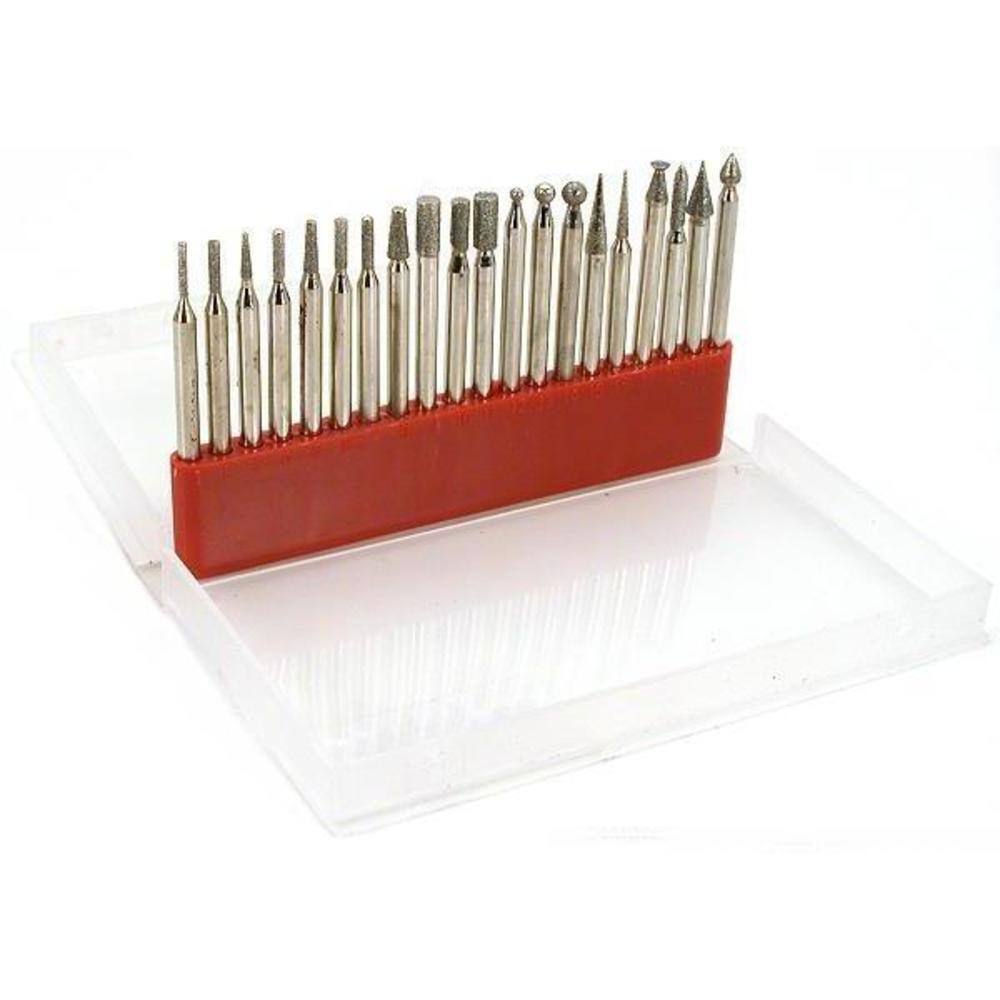 20 Diamond Bur Jewelers Lapidary Rock Rotary Tools 1/8″