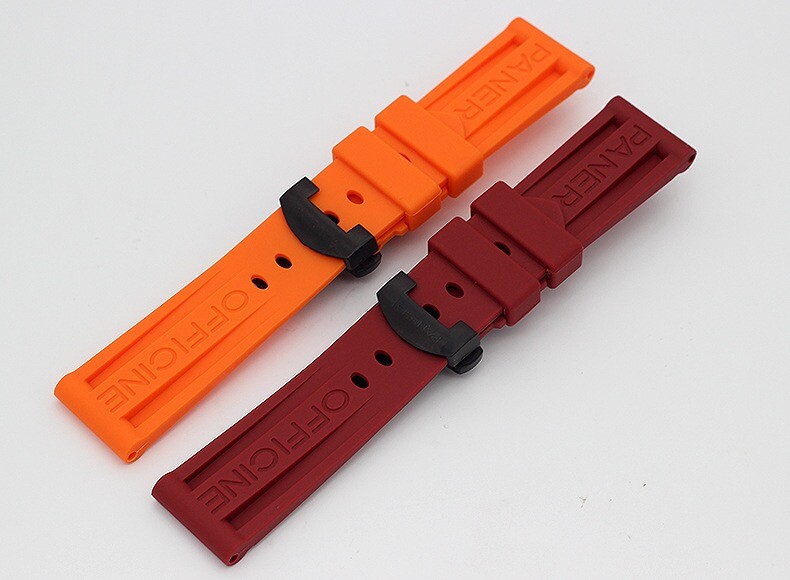 22 24 26mm Rubber Dive Strap Folding Clasp Fit Panerai Watch PAM441/359/437/393