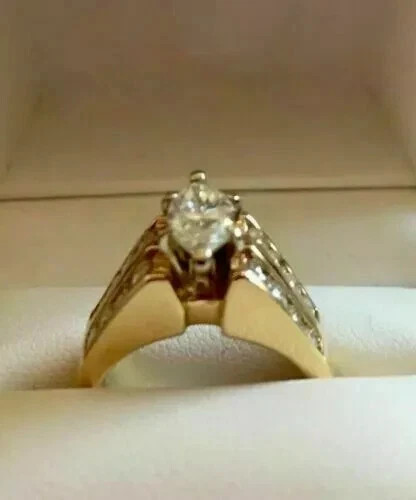 2Ct Marquise Cut Lab Created Diamond Engagement Ring 14k Yellow Gold Plated
